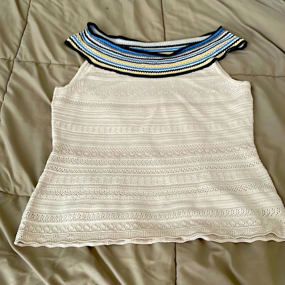 White House Black Market - Off the shoulder cream colored summer sweater